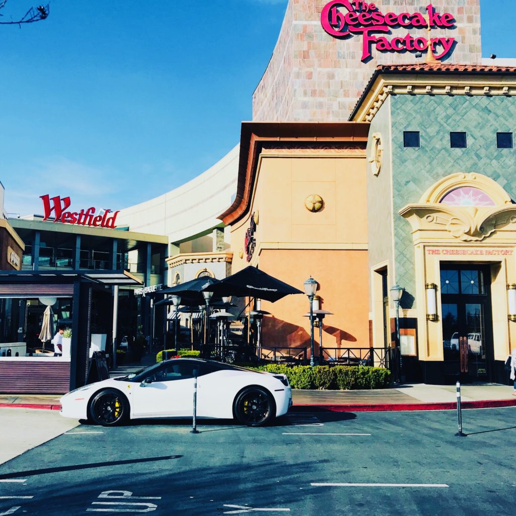 restaurant valet parking at Westfield mall